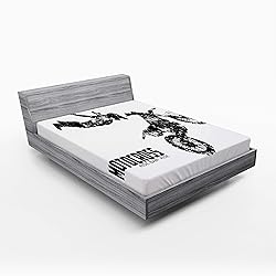 Lunarable Dirt Bike Fitted Sheet, Weathered Effect
