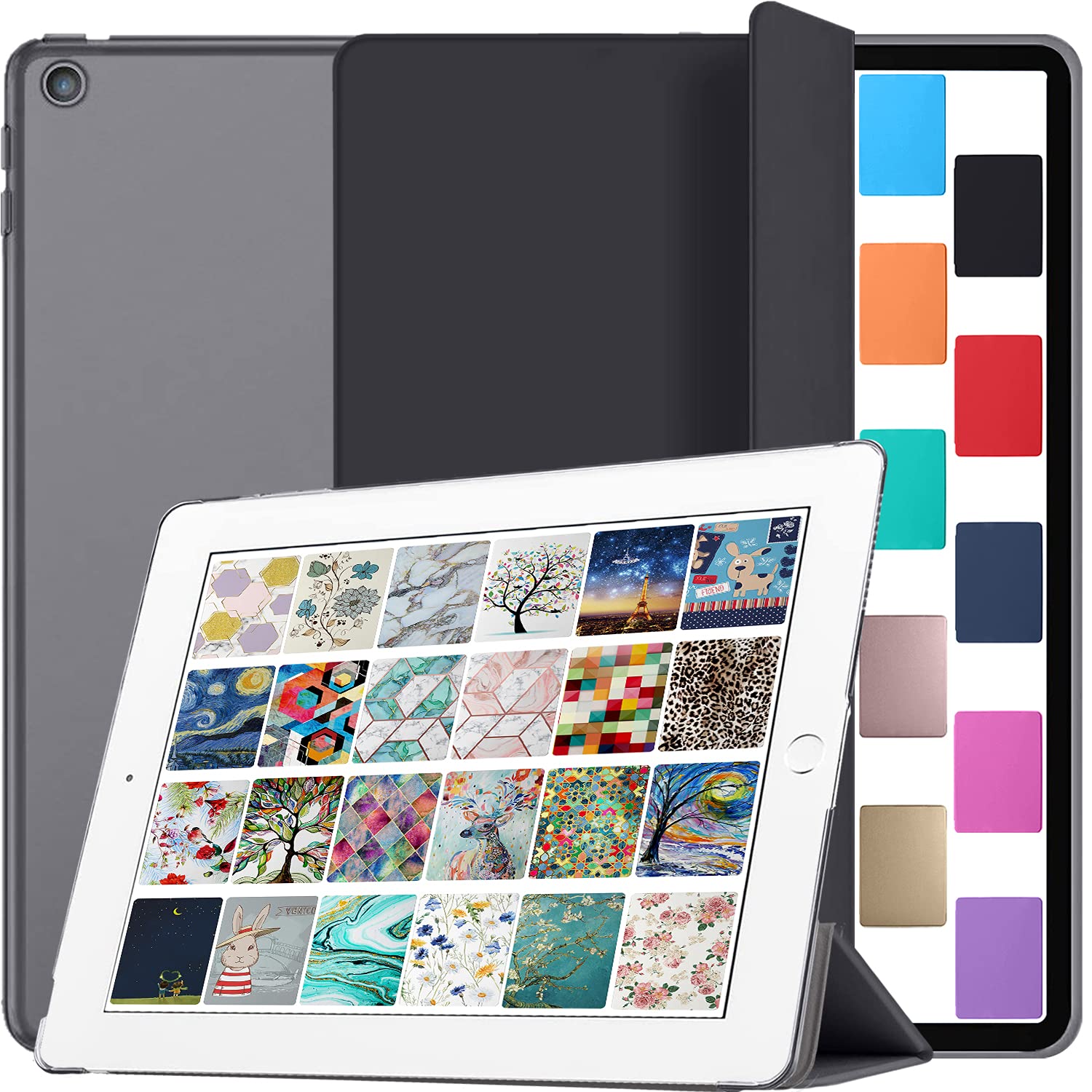 DuraSafe Cases for iPad 10.2 9 8 7 Gen Case A2602 MK2K3B/A MK2L3B/A A2604 MK2N3B/A MK2P3B/A A2603 A2605 MK663B/A MK6A3B/A MK693B/A A2270 MYLC2B/A MYL92B/A A2428 A2429 A2430 A2197 - Black