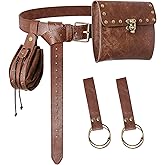 Renaissance Belt Pouch Waist Bag - Medieval Pirate Coin Purse Skirt Hike Halloween Festivals Cosplay Costume Accessories (Brown)