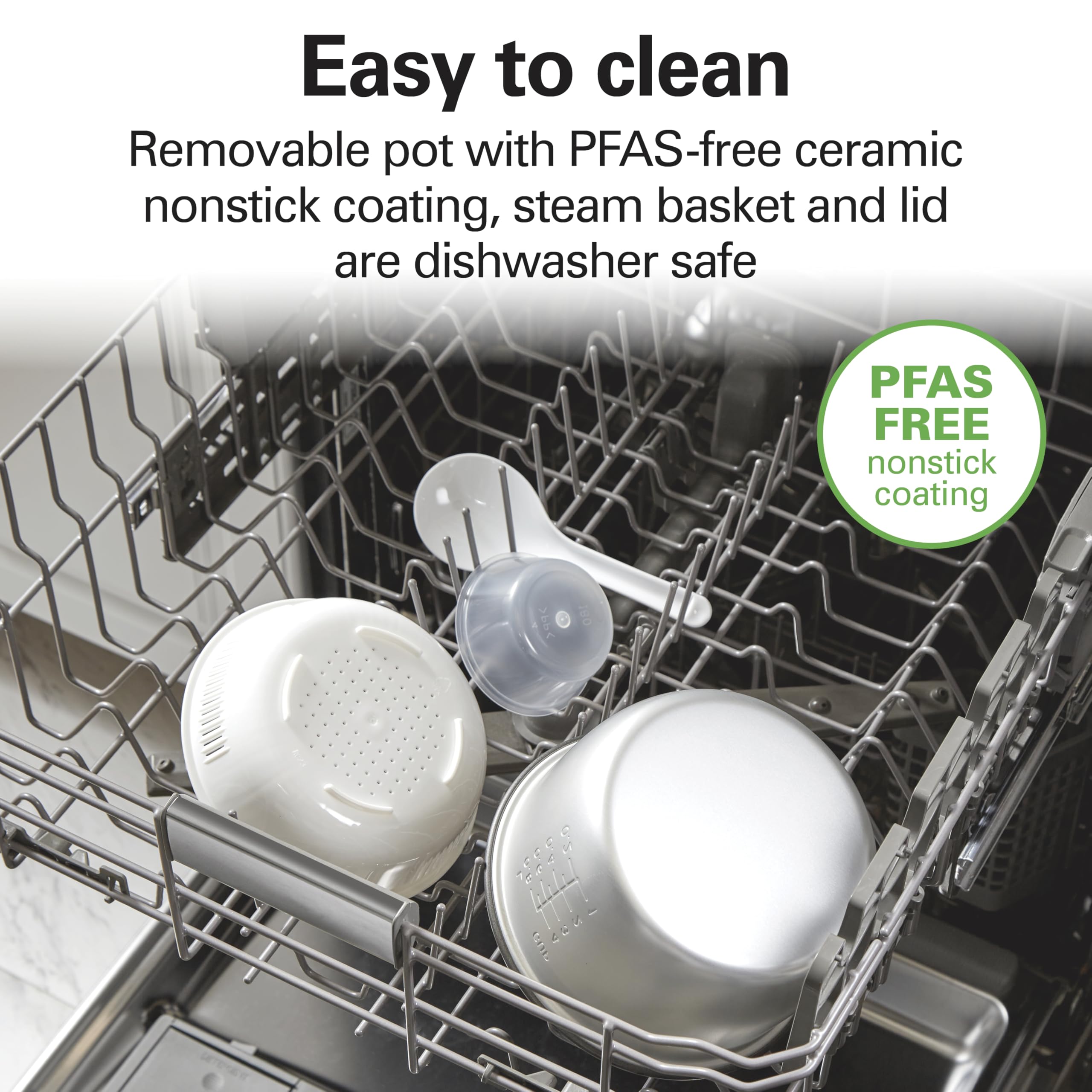 Hamilton Beach Digital Programmable Rice Cooker & Food Steamer, with Slow Hard-Boiled Egg Functions, Egg/Steam Tray, Small & Compact, 6 Cups Cooked (3 Uncooked), Stainless Steel (37524)