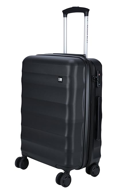 Nasher Miles Rome Expander ABS Polycarbonate 65cm Hard-Sided Black Check-inTrolley Bag