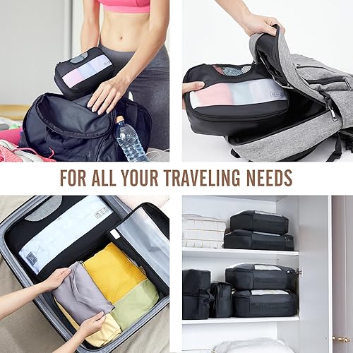 Veken Set Packing Cubes for Suitcases, Zipper Travel Bag