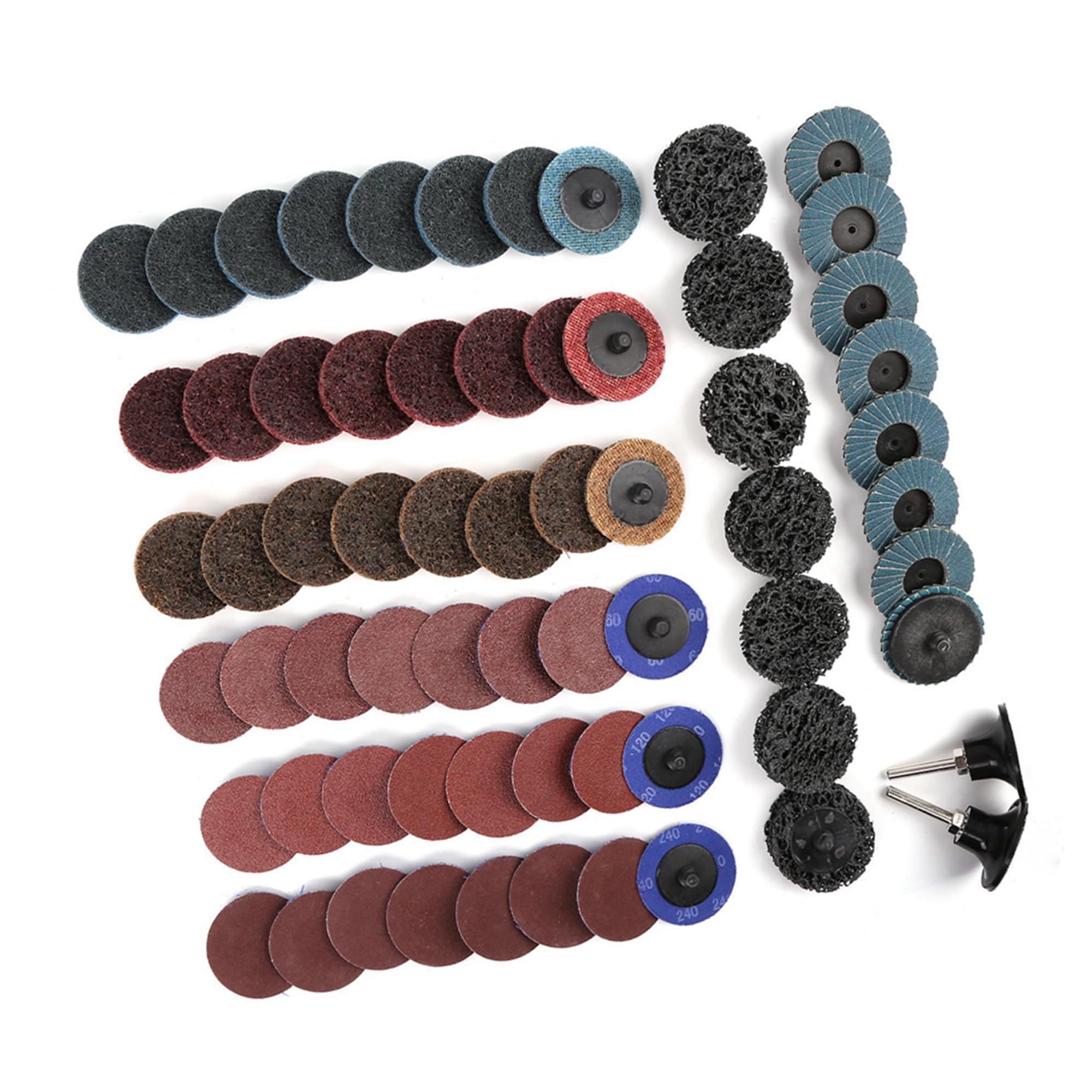 A ABSOPRO 65 Pcs Black Sanding Disc Wheels Sanding Disc Pad Holders for Auto Item Replacement
