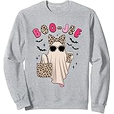 Coquette Leopard Ghost Coffee Boo-Jee Halloween Boujee Ghost Sweatshirt