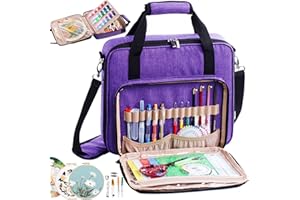 MYBAGZING | Large Embroidery Project Bag - Cross Stitch Supplies Organizer - Embroidery Kits Bag - Storage & Organizer for Floss, Loops