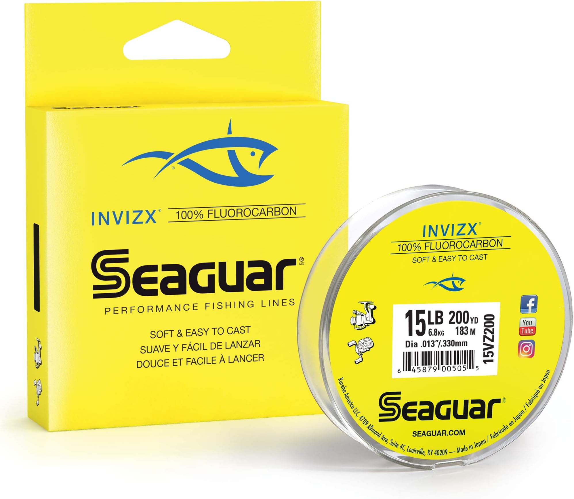 Seaguar Invizx 100% Fluorocarbon 200 Yard Fishing Line