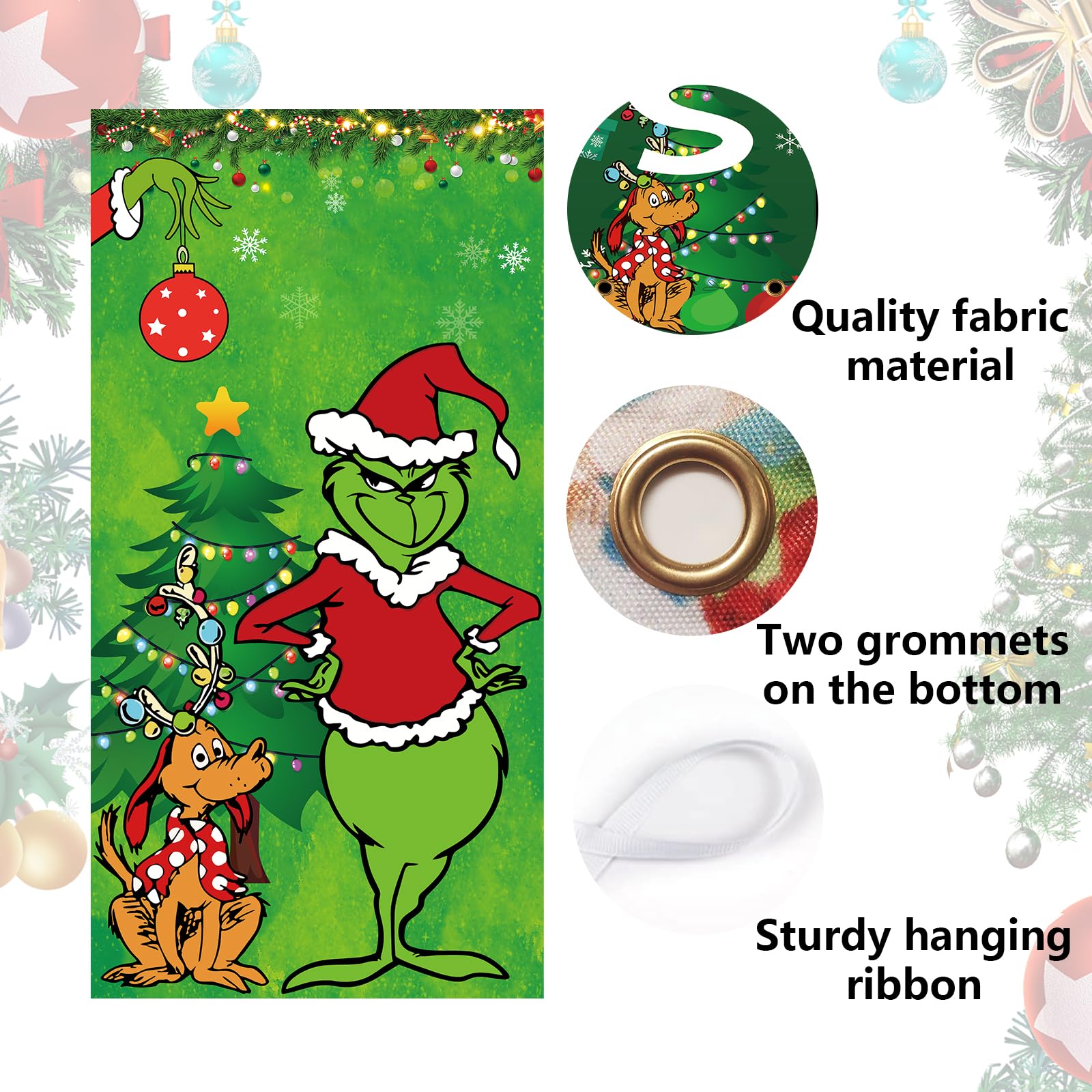 Christmas Decorations Christmas Decor Door Cover Xmas Porch Door Sign Welcome Banner for Indoor Outdoor Wall Home