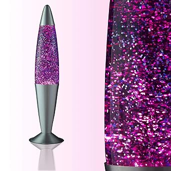 Lavalampe lila Violett Glitterleuchte Jenny E14 25W inklusive Leuchtmittel Geschenk Weihnachten Retro Leuchte Glitzer Stimmun