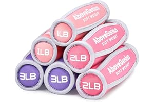AboveGenius Hand Weights for Women Men, Soft Dumbbells Set of 6(1lb 2lb 3lb Each Pack) for Dumbbell Walking Weight Sets with Hand Strap, Pink Weights for Workout Running, Jogging and Physical Therapy, Mothers Day Gifts for Mom