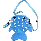 Whale Shark Crossbody Bag – Ocean Plush Blue Purse – Cute Sea Creature Coin Bag – Travel Sling Bag – Stuffed Animal Toy Whale Shark Lovers