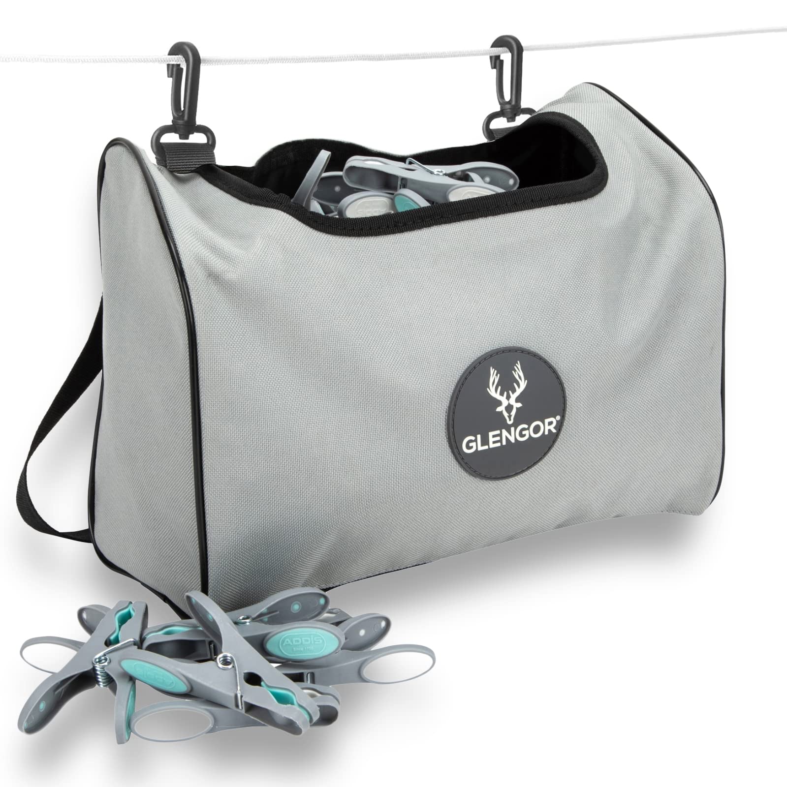 Glengor Premium Peg Bag - Clips to line or use with shoulder/waist strap. Holds 300 pegs. Waterproof/durable suitable for outdoor use.