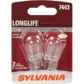 SYLVANIA 7443 Long Life Miniature Bulb, Daytime Running Light, 2 Bulbs | Dependable, Extended-Life Miniature Bulb Delivers Consistent, Reliable, Auxillary Illumination