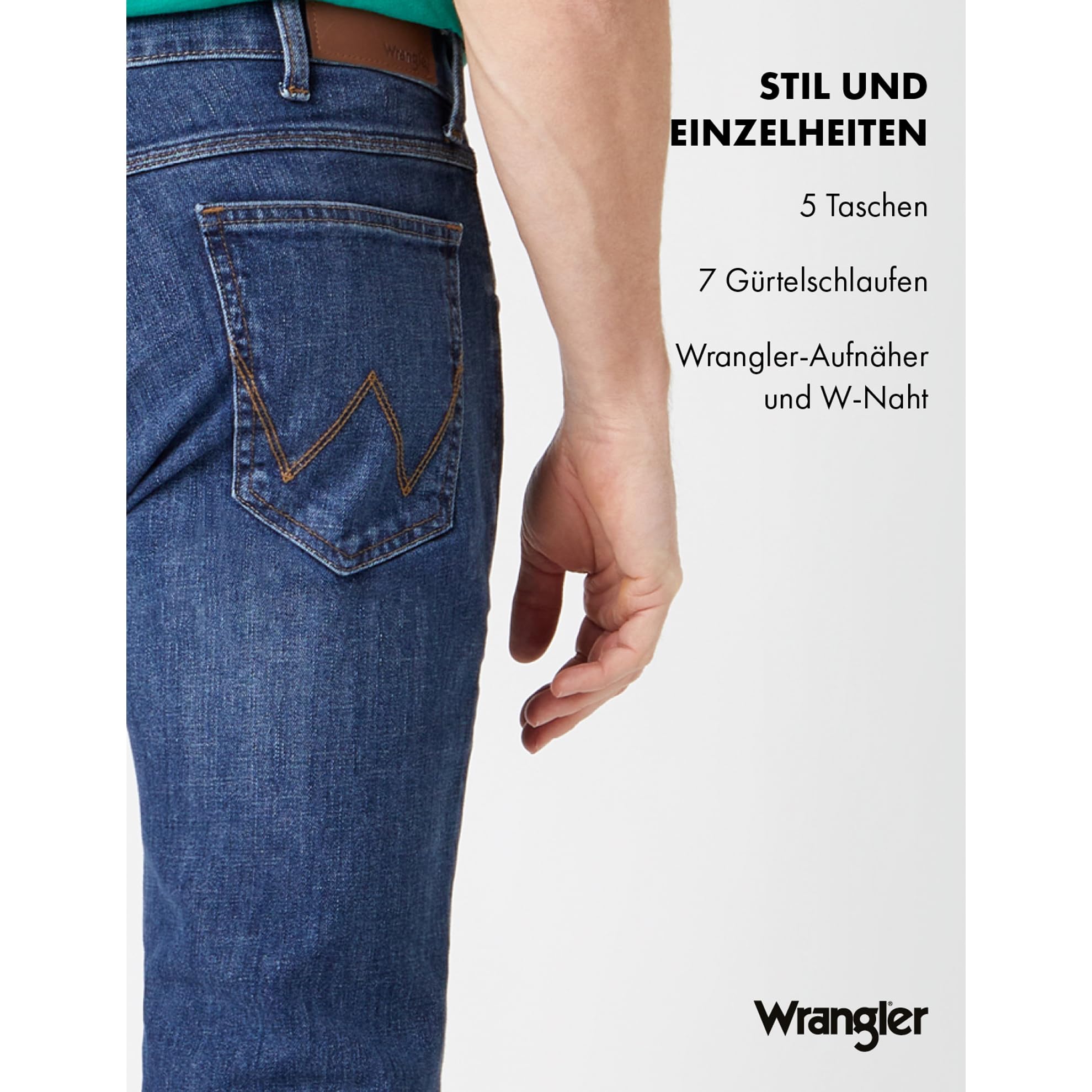 Wrangler Herren Red Kabel Regular Jeans, Dark Stone, 33W / 30L EU 7