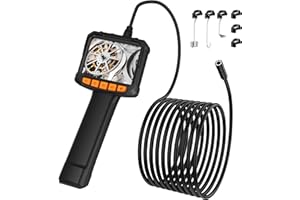 Endoscope Camera with Light, Pancellent 1920P Inspection Snake, HD Color Display, Waterproof Industrial Borescope with 8 Adjustable LED,16.5ft Semi-Rigid Cable Sewer Camera (Getting Start Level)