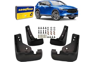 Goodyear Mud Flaps for Mazda CX-5 2017-2026, 4 pcs, Heavy-Duty Thermoplastic, Custom Fit, Easy to Install, Road/Weather Durability, Car Accessories - GY004733