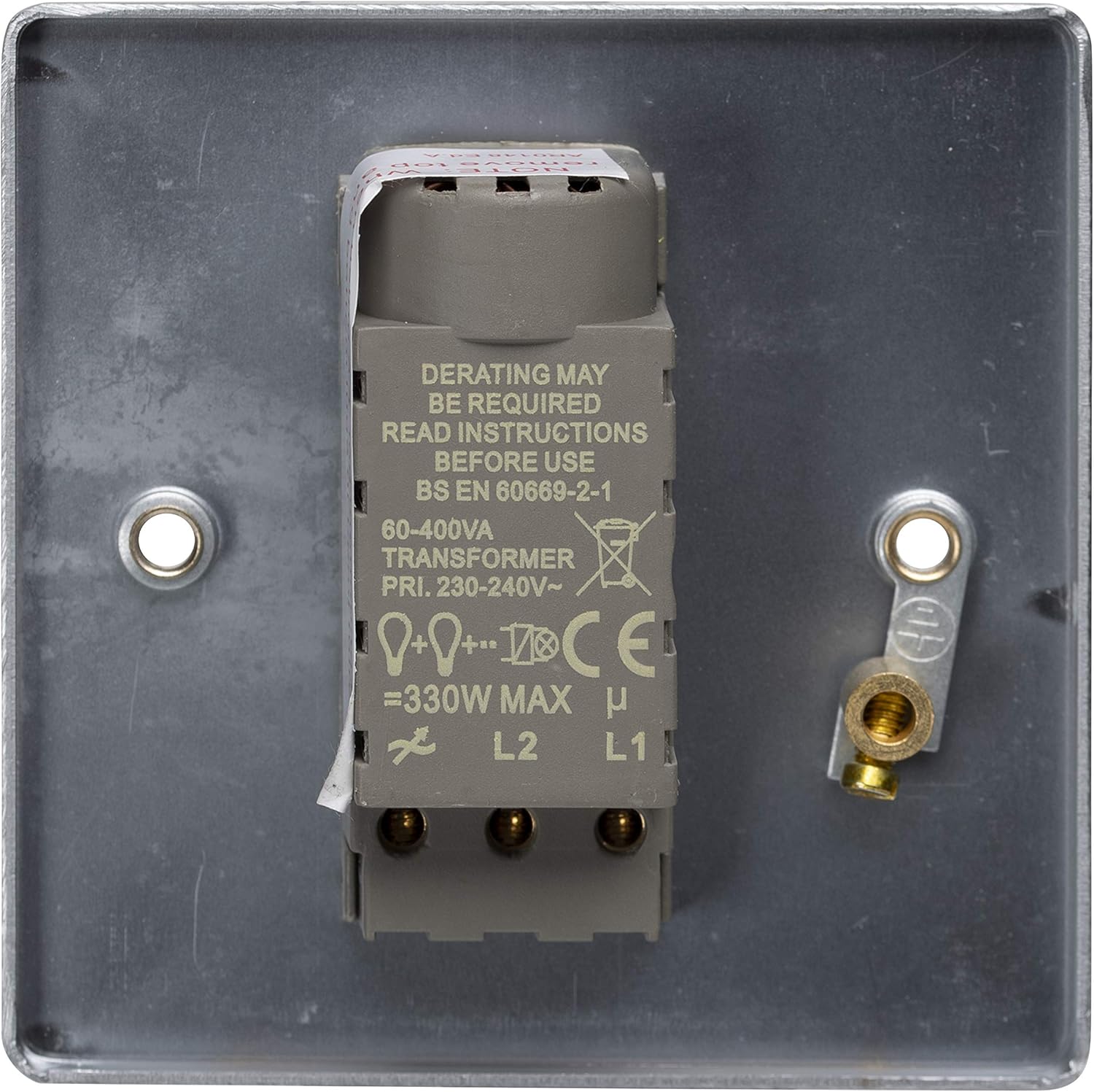 Schneider Electric GU6512CBC Ultimate Low Profile Brushed Chrome 1 Gang 2 Way 400W/VA Mains & LV dimmer - Image 5