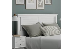 COMFIQ Serene Poplar Wood King Headboard, Modern Farmhouse Panel with Horizontal Scoring, King Size Headboard in White, Casual Coastal Style, Easy Assembly, Quality Materials