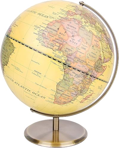 Exerz World Globe 30cm Antique Bronze Arc Stand Educational Rotating Globe
