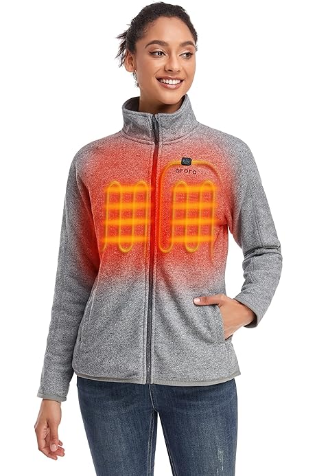 heated sweater fleece jacket