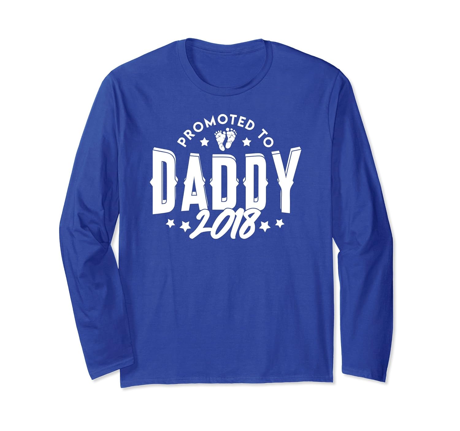 Mens Promoted to Daddy 2018-Fathers Day Long Sleeve Dad Gift-anz