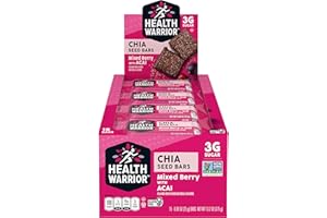 Health Warrior Chia Bars, Acai Berry, 88 Oz. Bar, 15 Count Package