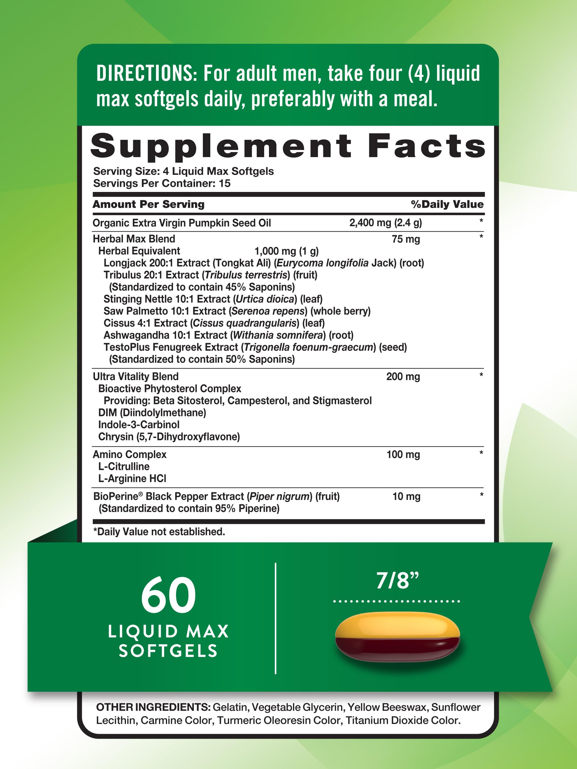 Nature's Truth Testosterone Supplement for Men | 60 Softgels | Non-GMO and Gluten Free Formula