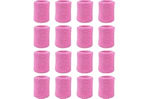 PAYANWIN 8 Pairs Sports Wristbands, Wrist Sweatbands for Men & Women, Stretchy & Sweat Absorbing Cotton Terry,Perfect for Basketball, Football, Tennis, Soccer, Running & Working Out (8Pairs)