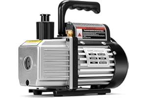 VIVOHOME 4.5 CFM 1/3 HP 110V Single Stage HVAC Vacuum Pump for R134a R12 R22 R502 R410a Systems, Auto AC Vacuum Pump for Air Conditioning Servicing Resin Degassing with Oil Bottle