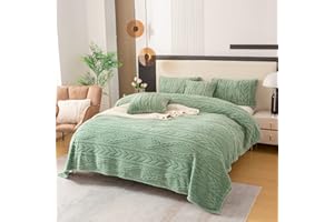 YUSOKI Sherpa Twin XL Blanket-3D Stylish Design Super Soft Fuzzy Cozy Warm Blanket Thick Plush Fluffy Furry Blankets for Teen Girls Women Couch Bed Sofa Chair Men Boys Gift(Sage Green,65"x90")