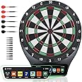 Electronic Dart Board LCD Soft Tip Professional Dartboard 6 Darts 7 Games-5 Variants Digital Electric Dartboard with Colorful Led Reduced Bounce-Outs Durability Playability Kids Adults Gift