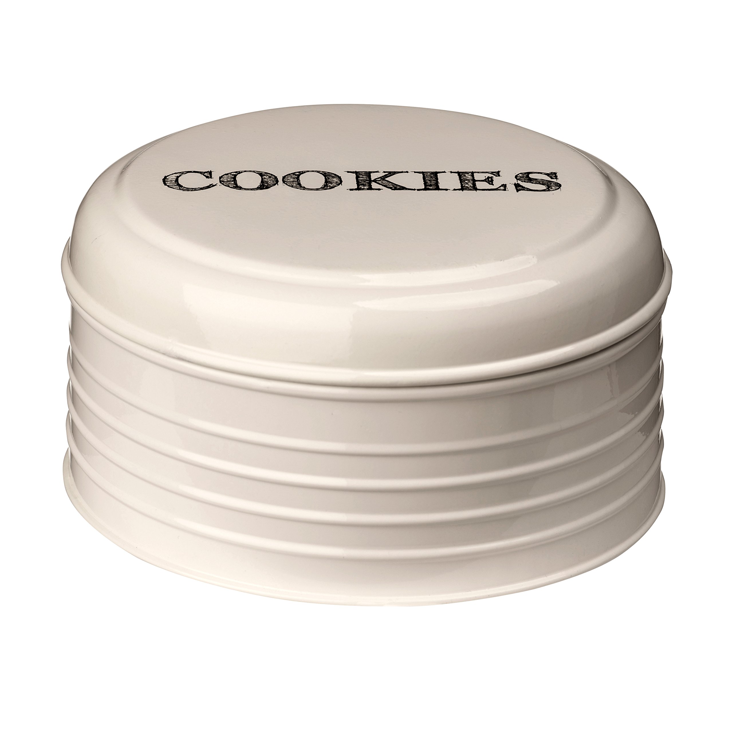 Premier Housewares 507633 Sketch Biscuit Tin - Cream, H12 x W22 x D22cm