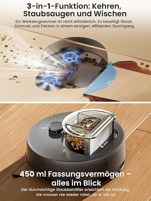 M330 Plus Staubsaugroboter mit Wischfunktion