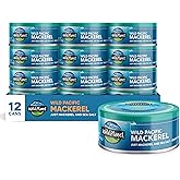 Wild Planet Wild Pacific Mackerel Fillets (SABA), Skin-On & Boneless, Delicious & Sustainable, Tinned Fish, 5 oz, (Pack of 12)