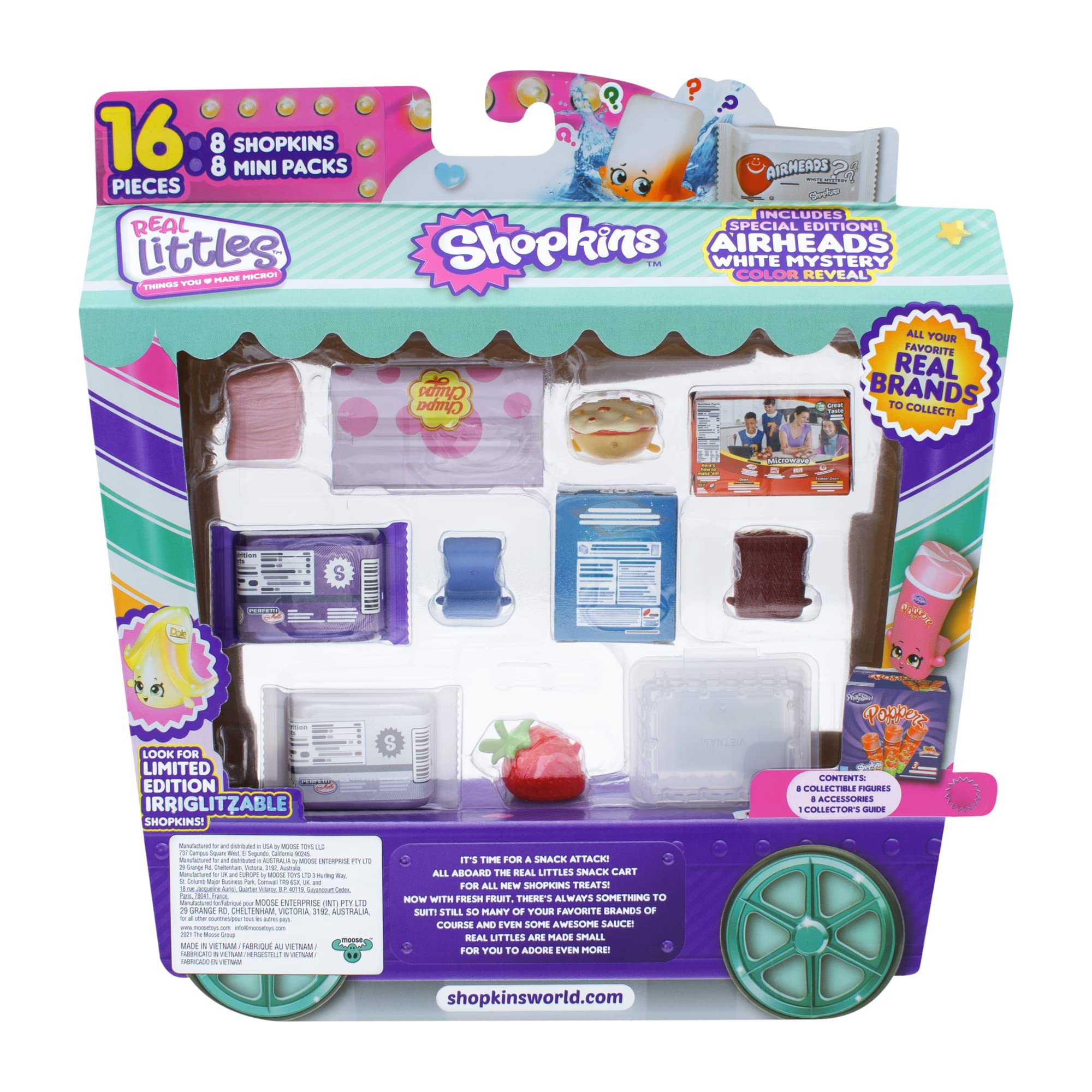 Shopkins Real Littles Snack Time 8 Pack, 8 Plus 8 Real Branded Mini Packs Including 5 Hidden Surprises Inside.