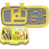 Bentgo Kids Prints Leak-Proof, 5-Compartment Bento-Style Kids Lunch Box - Ideal Portion Sizes for Ages 3-7, Durable, Drop-Proof, Dishwasher Safe, & PFAS & BPA-Free Materials (Construction Trucks)