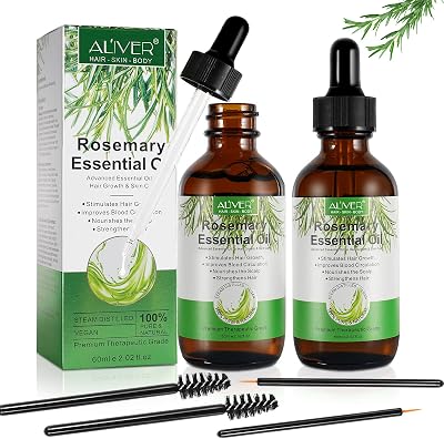 IFUDOIT Rosemary Oil for Hair Growth 2 Pack 60ml Set with Brushes