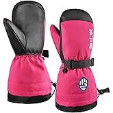 MCTi Kids Mittens Waterproof Winter Ski Warm Sherpa Fleece Lined Removable Insert