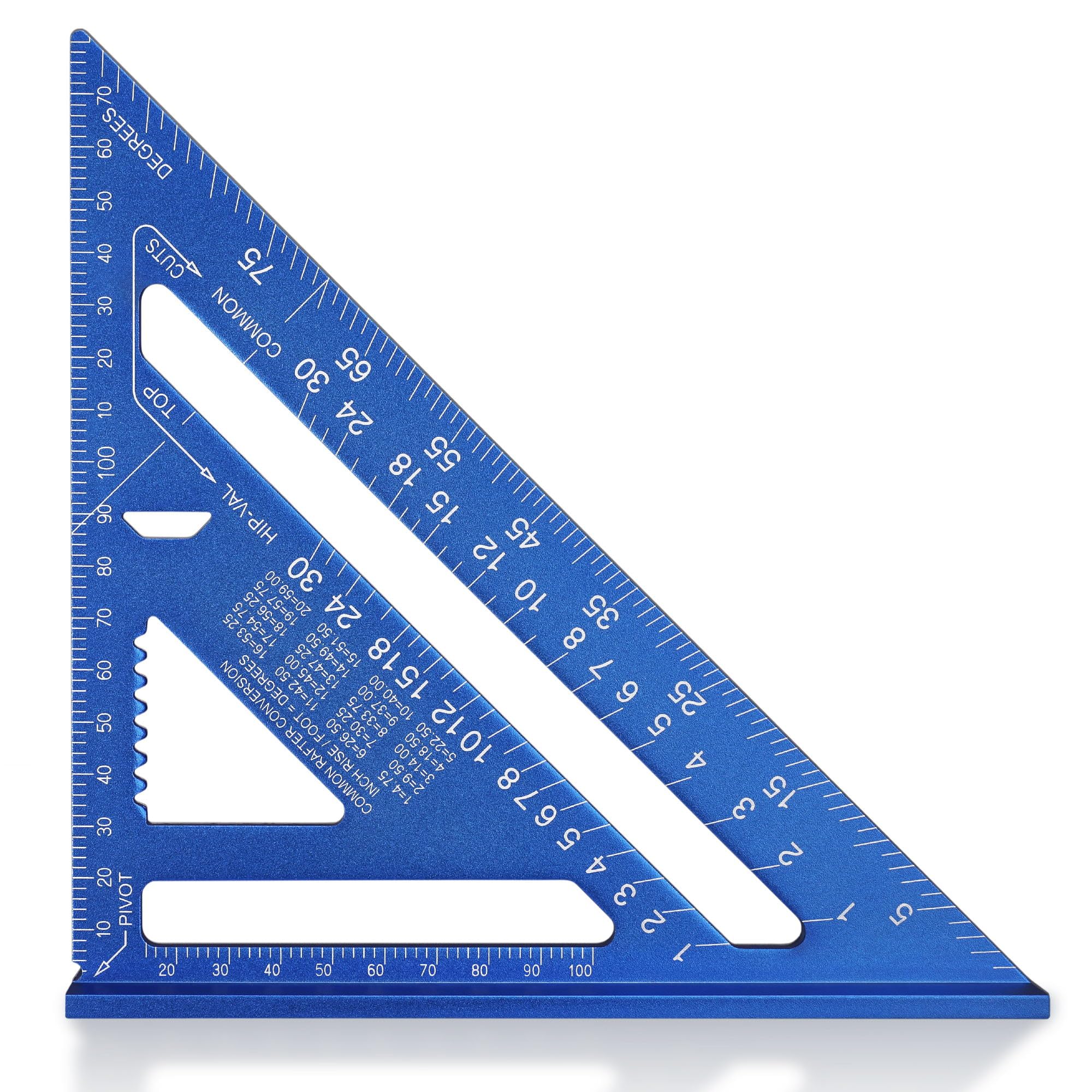WORKPRO 180mm Aluminum Speed Square, 7'' Set Square, Carpenters Square, Rafter Angle Square Aluminium, Alloy Precision Layout Measuring Tool for Carpenters, Engineers