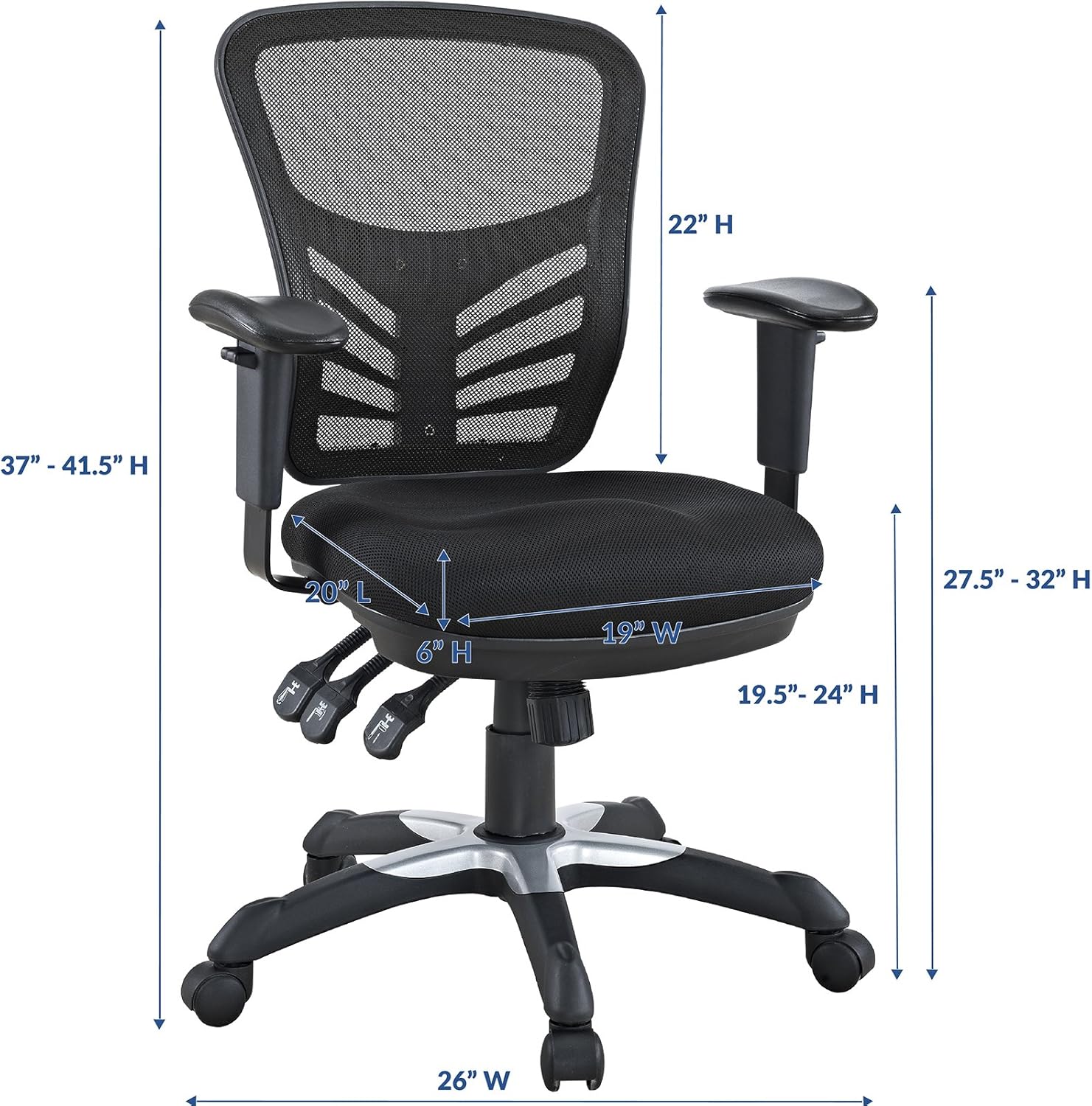 Modway Articulate Ergonomic Mesh Office Chair in Black: Furniture & Decor