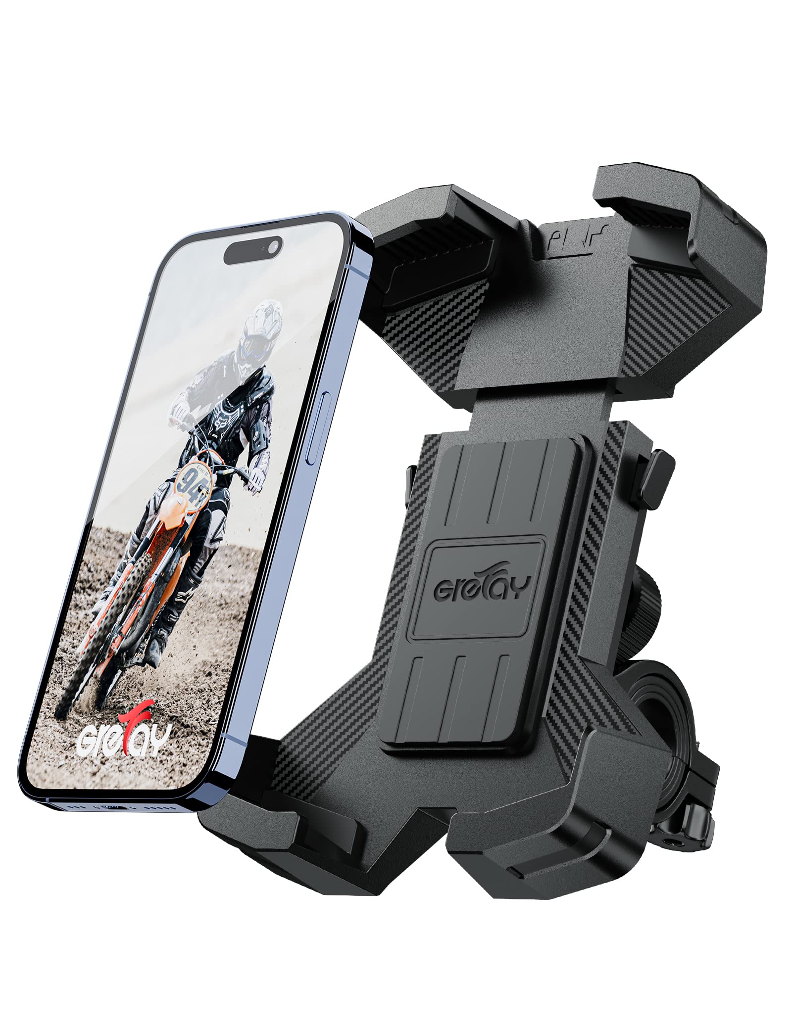 GREFAY Bike Phone Holder Phone Holder Motorcycle Bicycle Handlebar Phone Holder With 360 Rotation for 4.7-7.0 Inch Smartphone