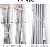 Pretty Jolly 2 Pack Long Tassel Curtain Tiebacks Silver Grey Rope Knot Drape view 5