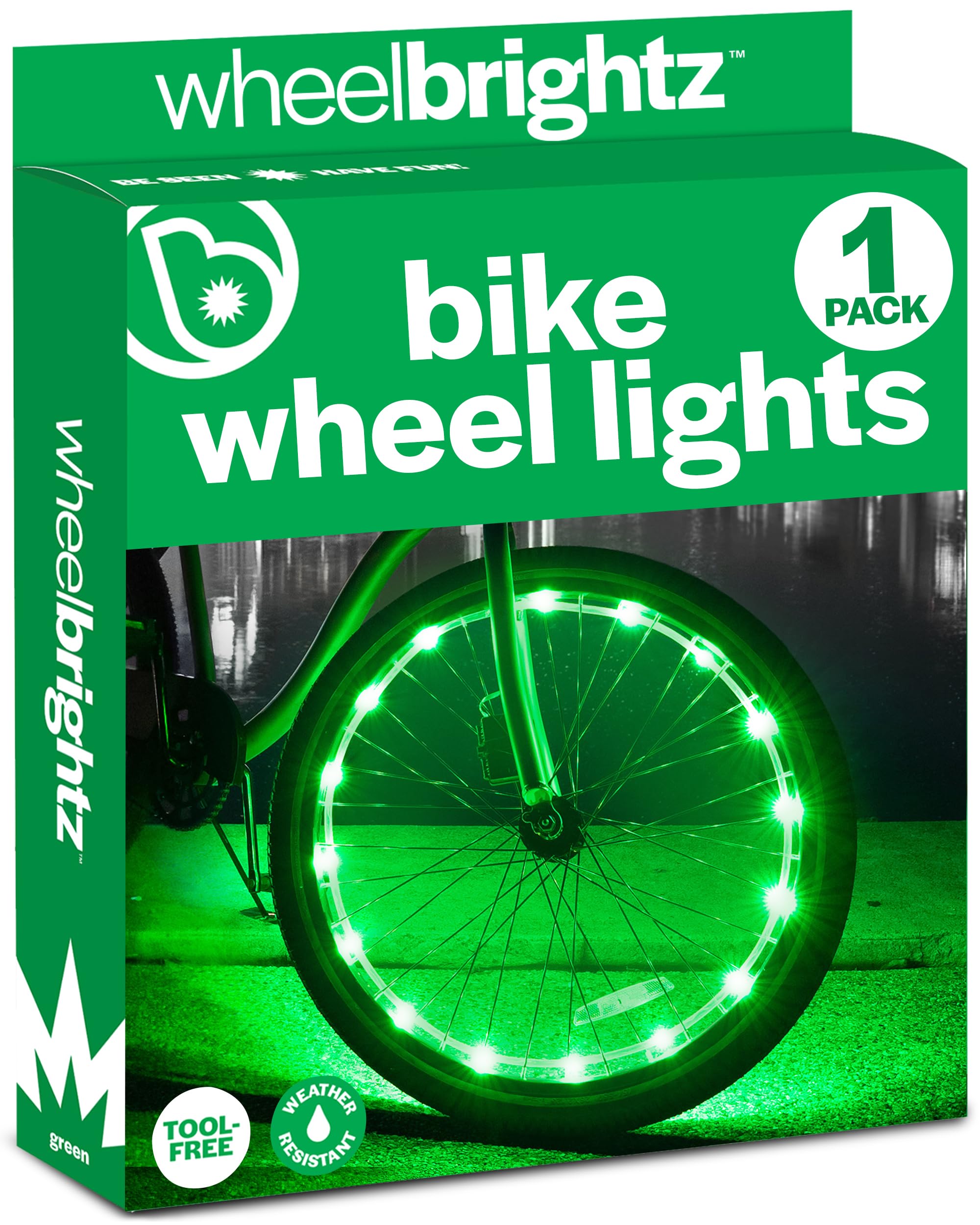 Wheelbrightz LED Bicycle Wheel Lights – Bright, Colorful Light for Bikes – Fits Front or Rear Tire – Weather-Resistant Tube with Battery Pack – for All Ages