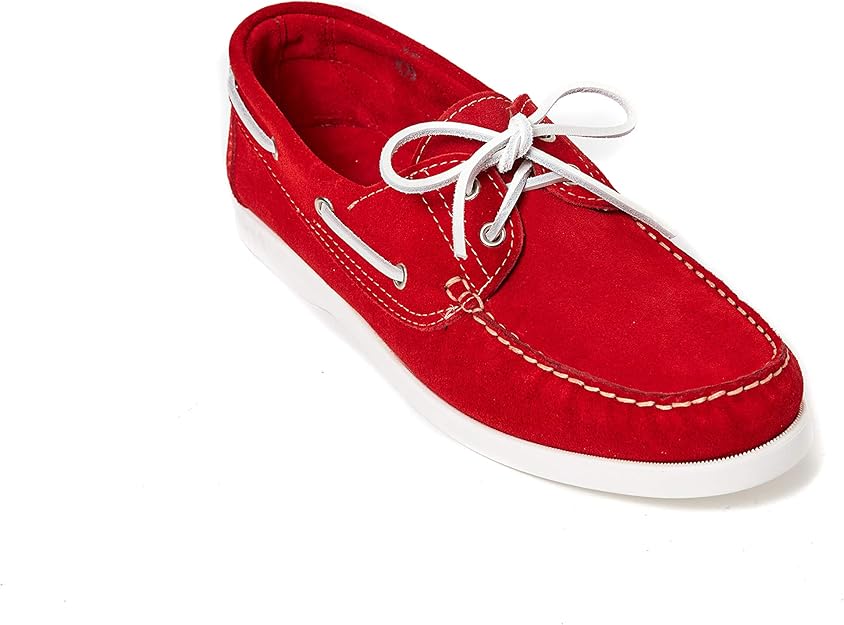 Deck Shoes con Decorazione Plain di Colore Rosso. Uomo. Amazon.it