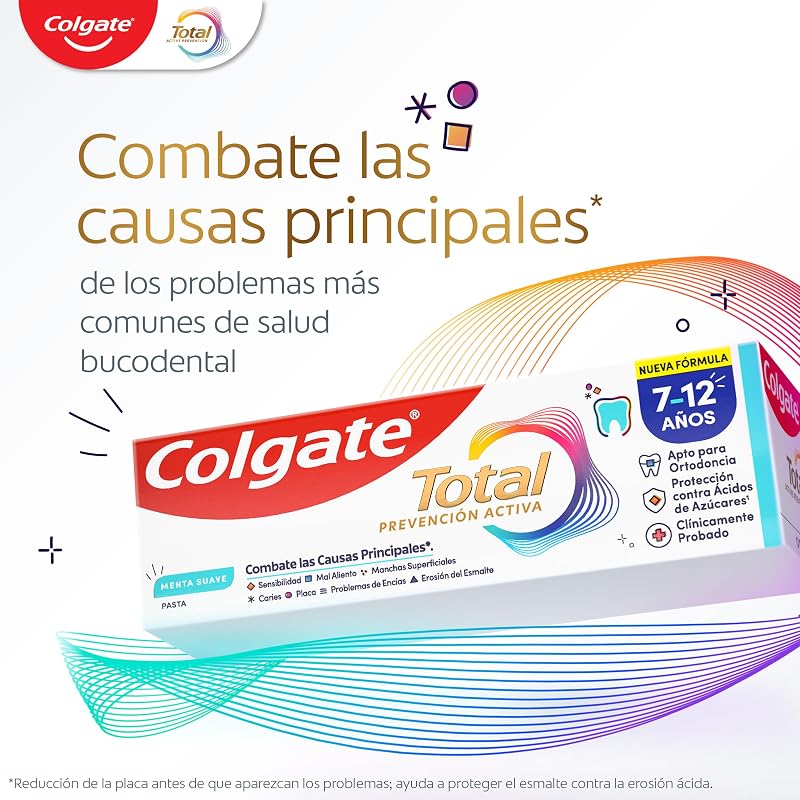 Total Junior | Children's Toothpaste | Complete Protection | Contains Fluoride | Anticaries Protection | Antibacterial Ingredients | Recyclable Product | Pack 12 Units x 50 ml