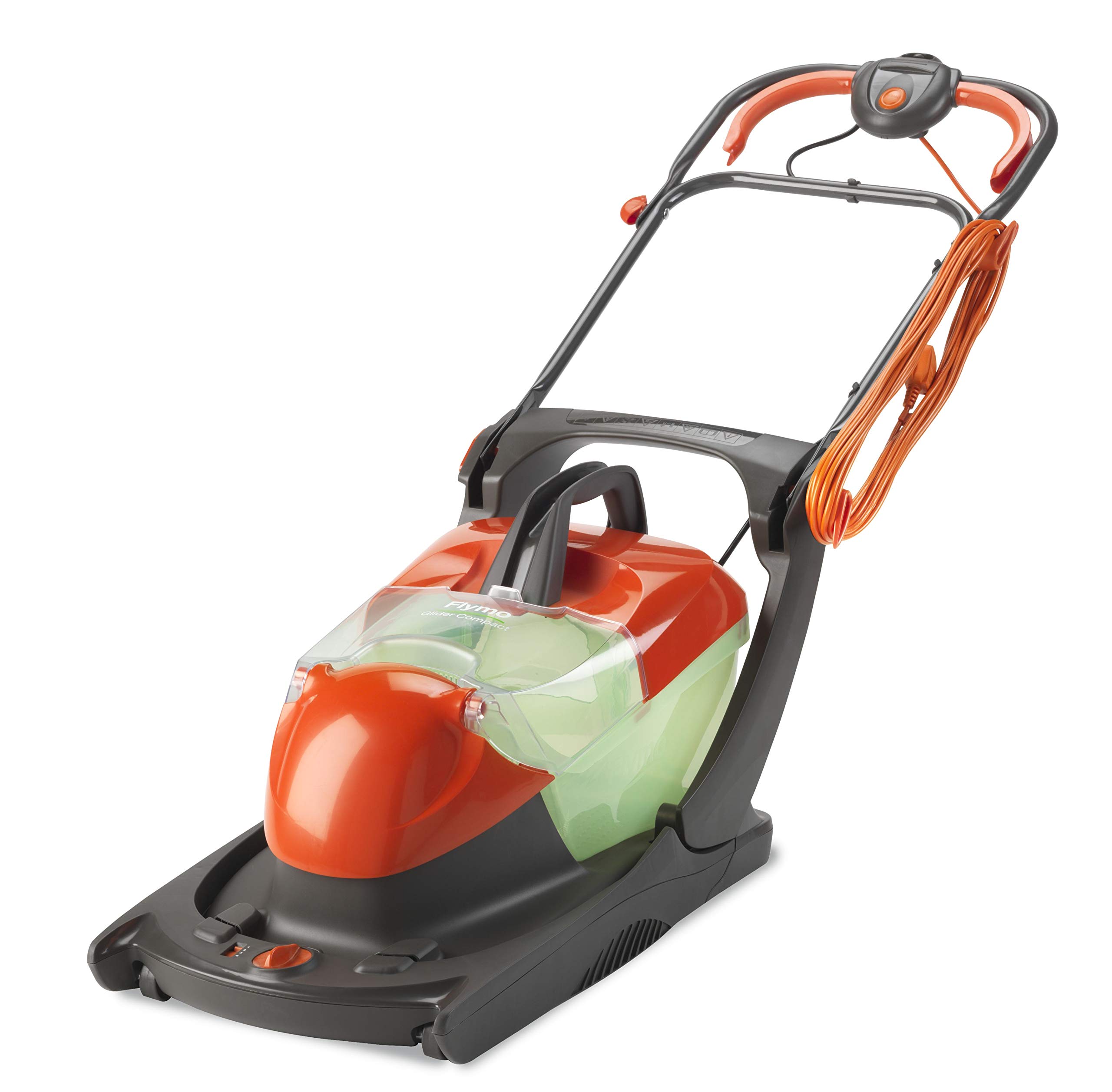Flymo Glider Compact 330AX Electric Hover Collect Lawn Mower - 1700W, 33cm Cutting Width, 22L Grass Box with Vision Window, Foldable Handles , Orange