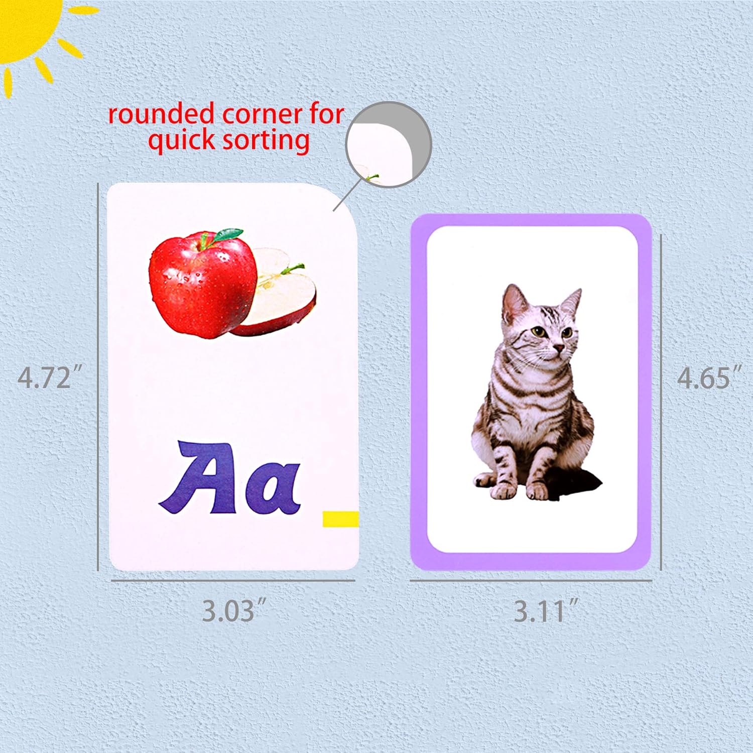 Conzy Flash Cards for Toddlers 2 3 4 5 6 Years, Sets of 6 - ABC Alphabet, Number, Shape and Color, Fruit, Animal, Necessities, Great Value Pack First Words Flash Cards for Kindergarten or Preschool