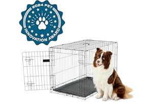Carlson Pet Products Secure and Foldable, Award Winning Brand, Dual Lock Door Single Door Metal Dog Crate, Double Lock Door, Intermediate