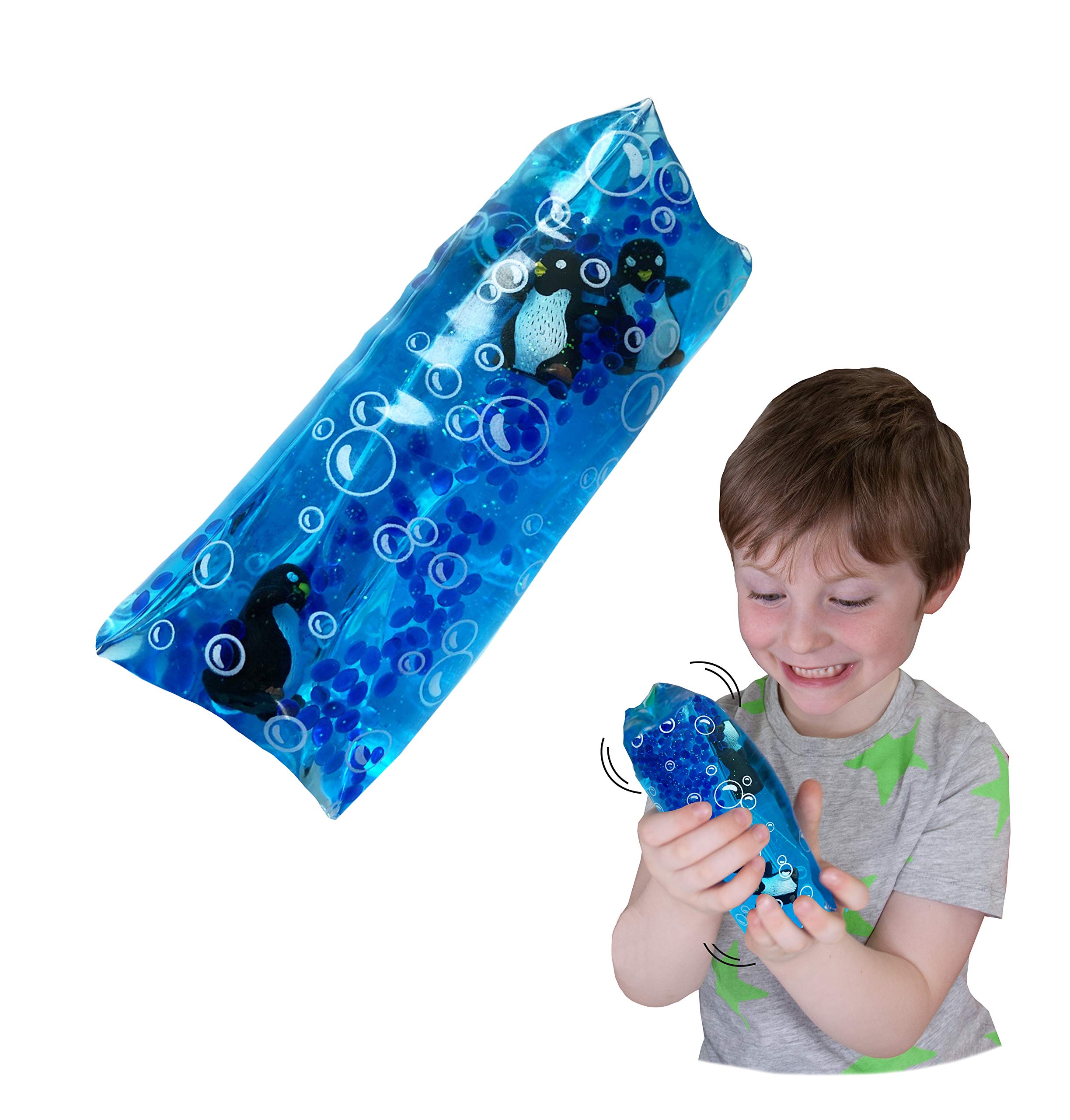 Wiggly Jiggly - Penguin from Deluxebase. Water Snake Fidget Toys for Stress & Anxiety Relief, Sensory Toy for Kids & Adults, Ideal for Autism and Party Favours.