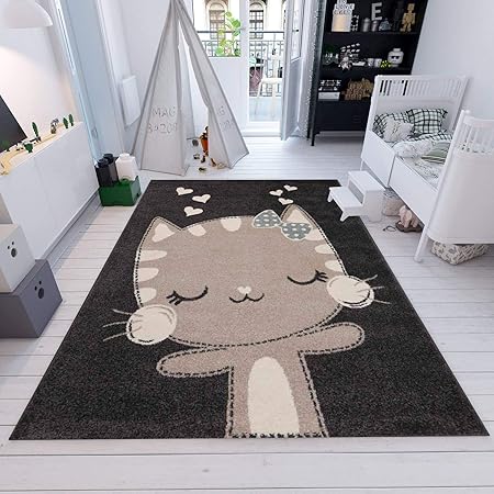 Fashion4home Tapis Pour Enfant Happy Kitty Motif Animaux