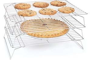 Fox Run Chrome Cooling Rack, Stackable Cooling Rack Set, 3 Piece